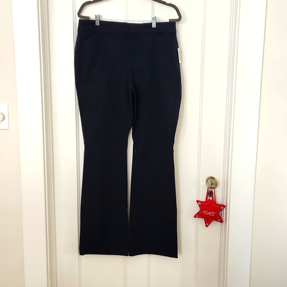 High-Waisted Flare Pants for Women Navy